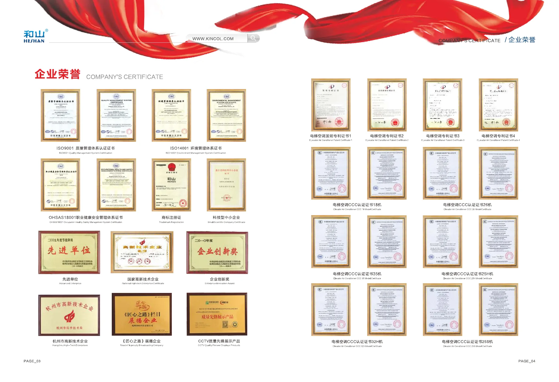 Chứng nhận và giải thưởng của Heshan (1/3)